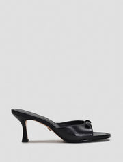 Kitten Heel Mule with Bow Detail, Black