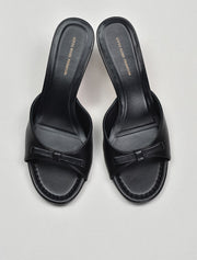Kitten Heel Mule with Bow Detail, Black