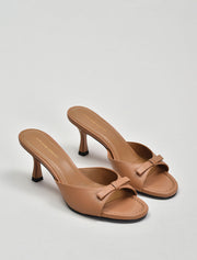 Kitten Heel Mule with Bow Detail, Camel