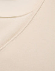 Knitted Top with Front Cut-Out, Cream