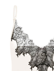 Lace Trim Spaghetti Strap Chemise, Ivory