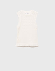 Lacey Sleeveless Top, Ivory