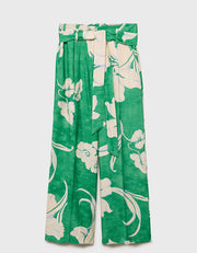 Large Floral Printed Pants, Green