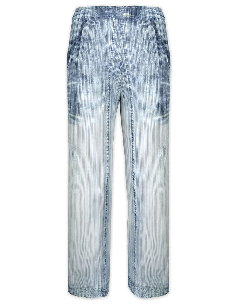 Lauren Denim Look Plissé Pant, Chambray