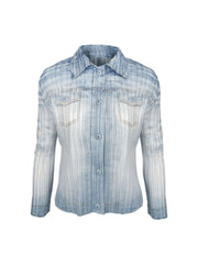 Lauren Look of Denim Plissé Jacket, Chambray