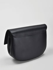 Leather Saddle Shoulder Bag, Black