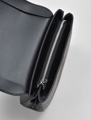 Leather Saddle Shoulder Bag, Black