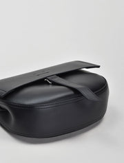 Leather Saddle Shoulder Bag, Black