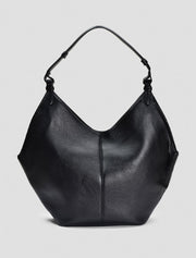 Leather Slouch Hobo Shoulder Bag, Black