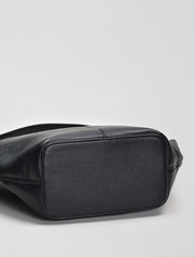 Leather Slouch Hobo Shoulder Bag, Black