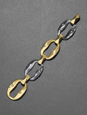 Liquid Lucite Gold Link Bracelet, 14K Yellow Gold Plated