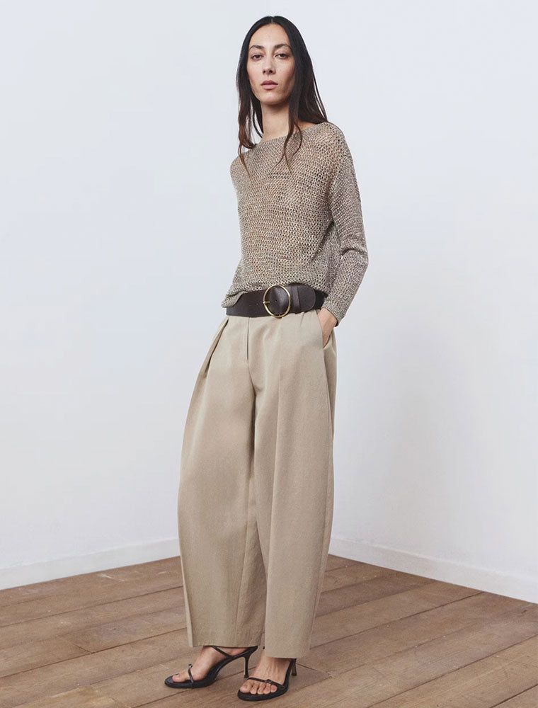 Loose Weave Oversized Sweater, Khaki