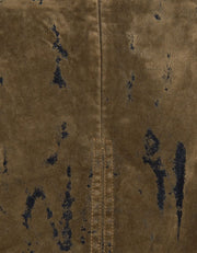 Marble Design Front Slit Skirt, Green