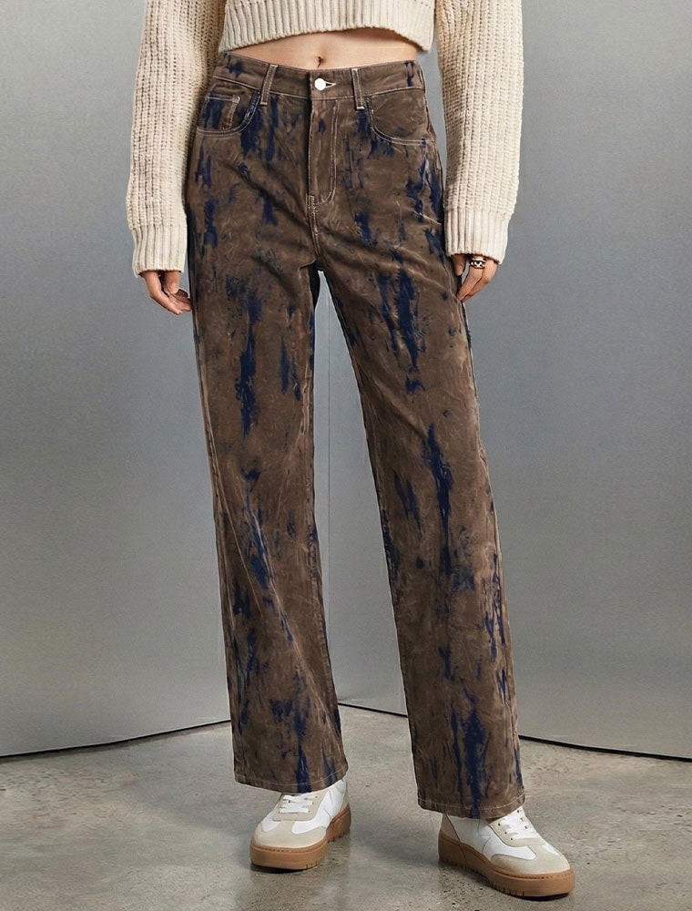 Marble Straight Leg Jeans, Dark Olive