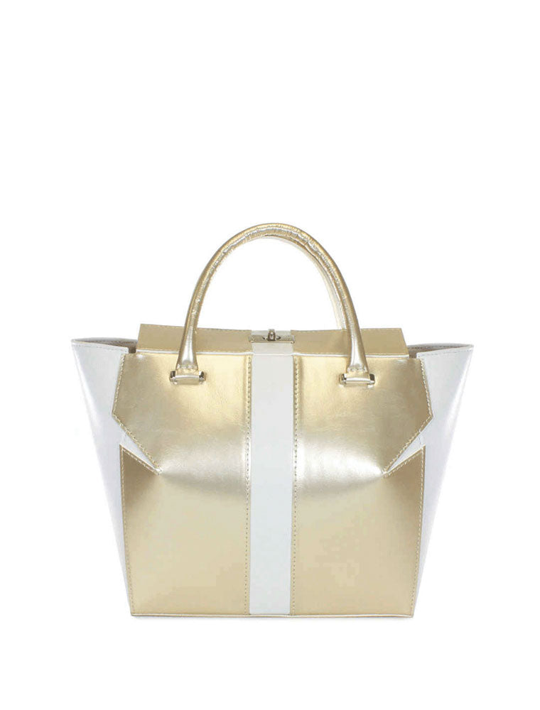 Marquis Tote Bag, White / Gold