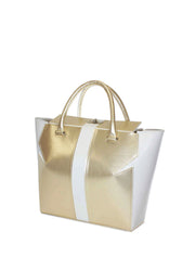 Marquis Tote Bag, White / Gold