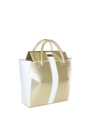 Marquis Tote Bag, White / Gold