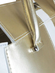 Marquis Tote Bag, White / Gold