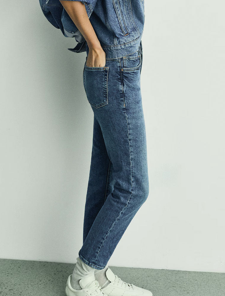 Medium Wash Slim Jeans, Blue