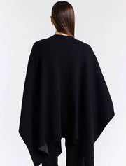 Merino/Cashmere Reversible Wrap, Black/Coal