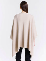 Merino/Cashmere Reversible Wrap, Taupe/Cream