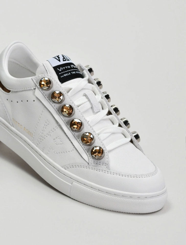 Metal Lace Sneakers, White