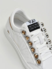 Metal Lace Sneakers, White