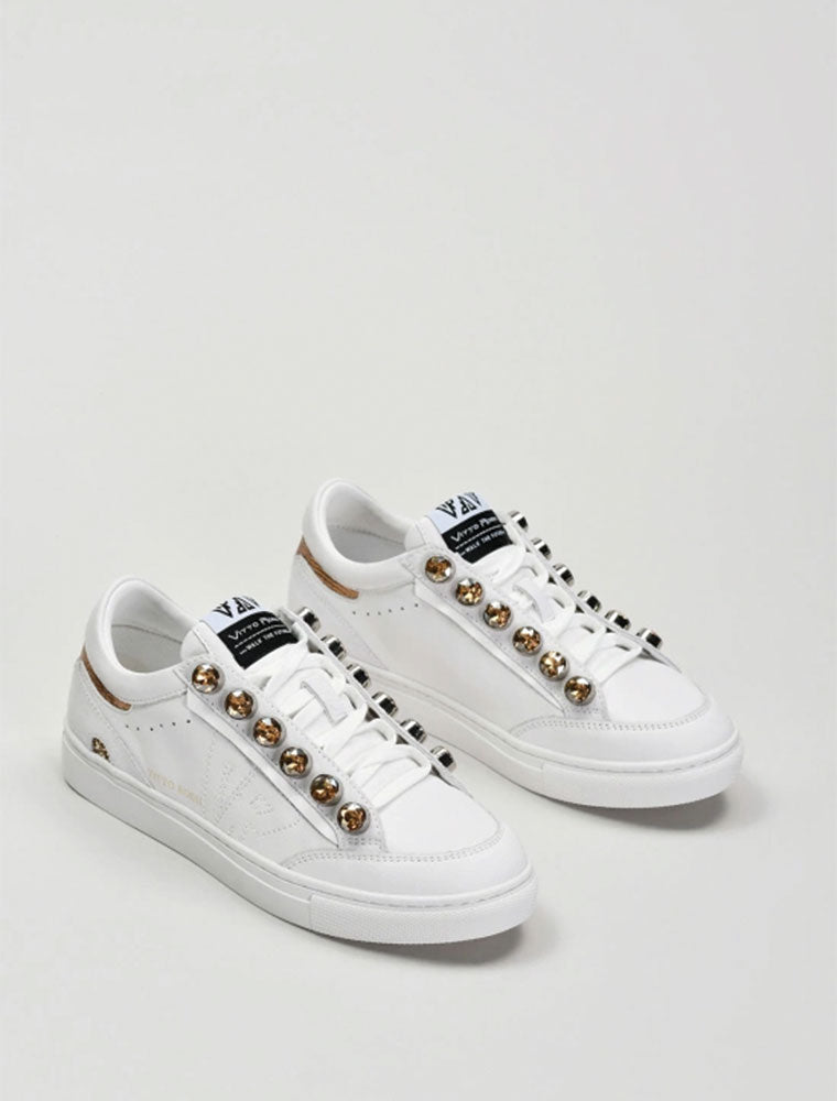 Metal Lace Sneakers, White