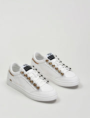 Metal Lace Sneakers, White
