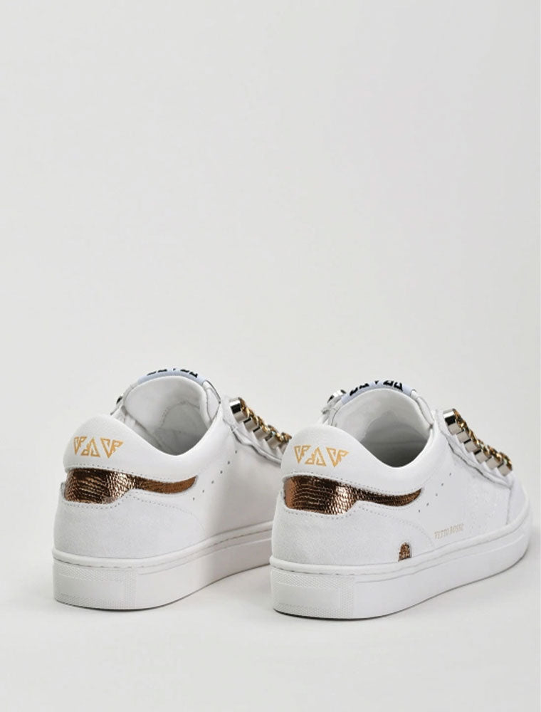Metal Lace Sneakers, White