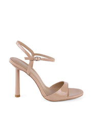 Metal Heel Women's Open Toe Sandals, Nude