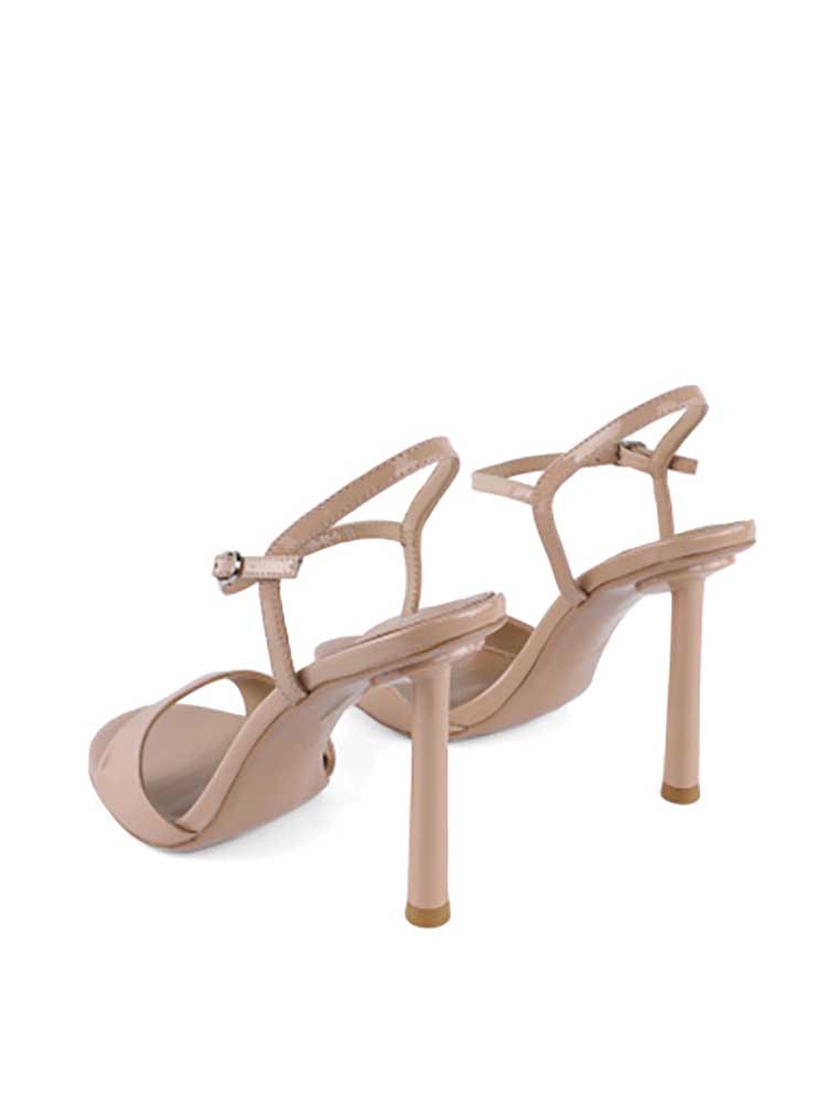 Metal Heel Women's Open Toe Sandals, Nude