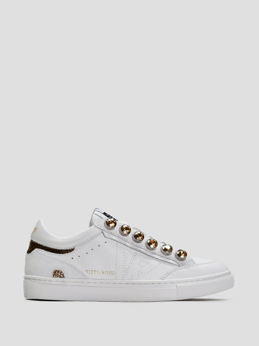 Metal Lace Sneakers, White