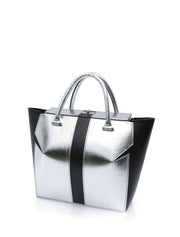 Metallic Marquis Tote, Black / Silver