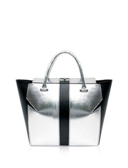 Metallic Marquis Tote, Black / Silver
