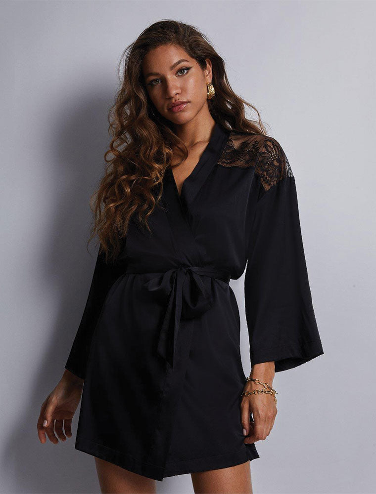 Midnight Whisper Kimono Noir, Black