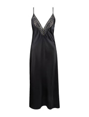 Midnight Whisper Long Nightdress Noir, Black