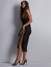 Midnight Whisper Long Nightdress Noir, Black