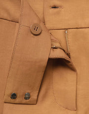 Mini Skort with Front Pleats, Camel