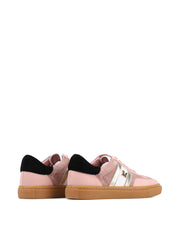 Classic Sneakers with Gold Accent, Blush Pink