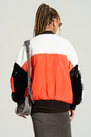 Mixed Media Bomber, Multicolor