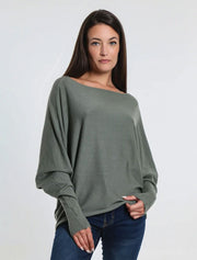 Mylah Batwing Sweater, Army Green