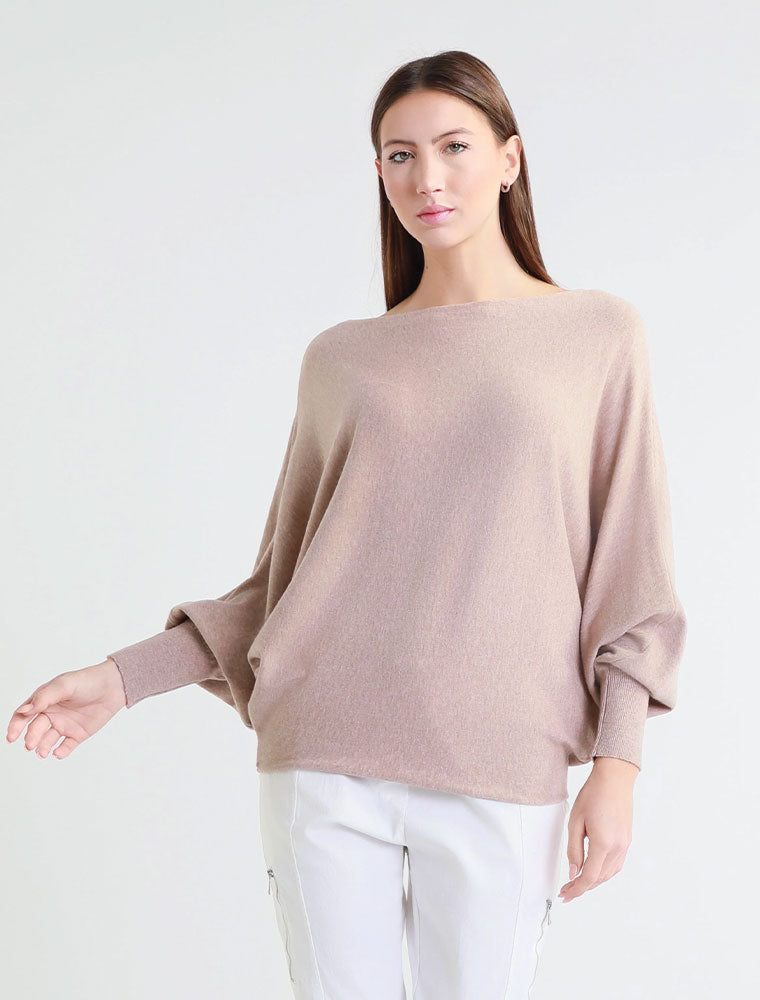 Mylah Batwing Sweater, Champagne Melange