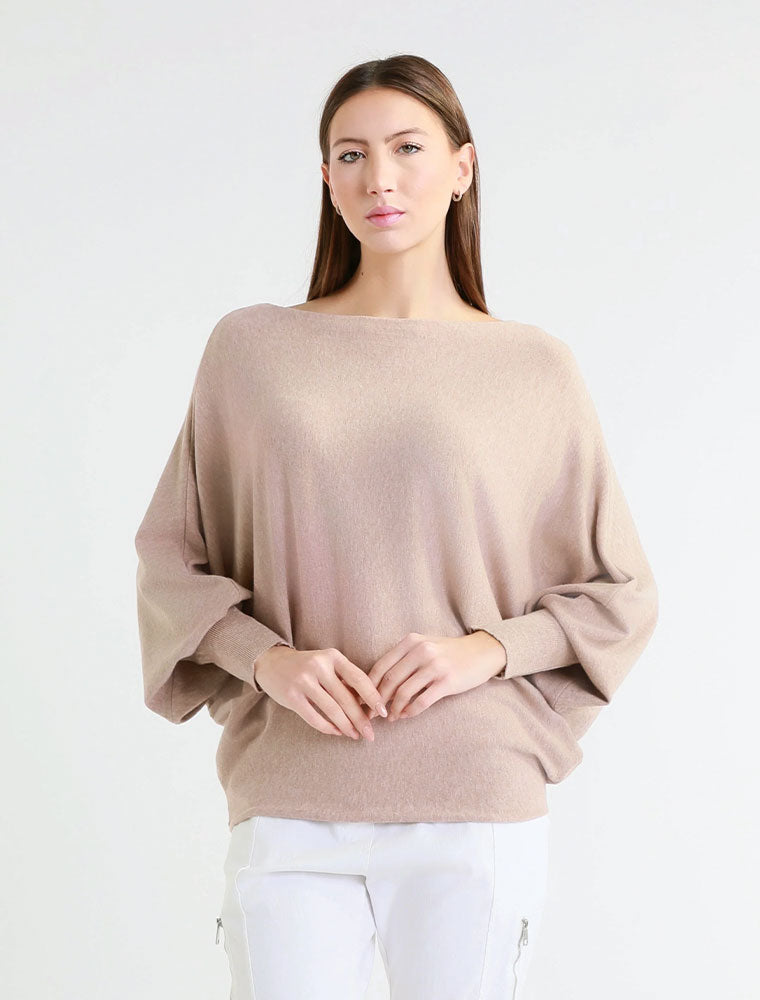 Mylah Batwing Sweater, Champagne Melange