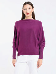 Mylah Batwing Sweater, Eggplant