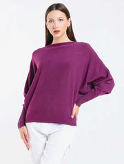 Mylah Batwing Sweater, Eggplant