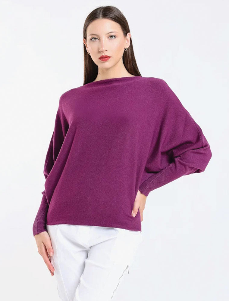 Mylah Batwing Sweater, Eggplant