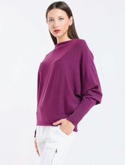 Mylah Batwing Sweater, Eggplant