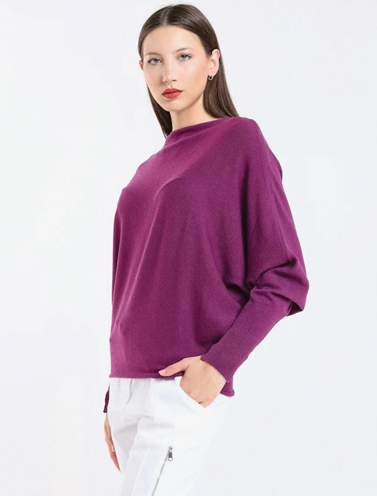 Mylah Batwing Sweater, Eggplant