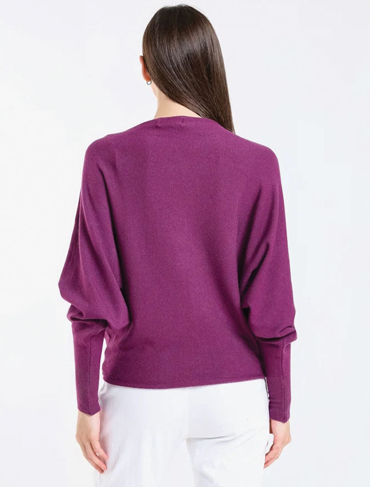 Mylah Batwing Sweater, Eggplant